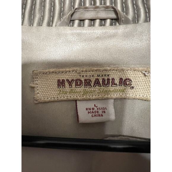 VINTAGE Hydraulic Metallic Faux Leather Jacket --Women's Large - Picture 3 of 10